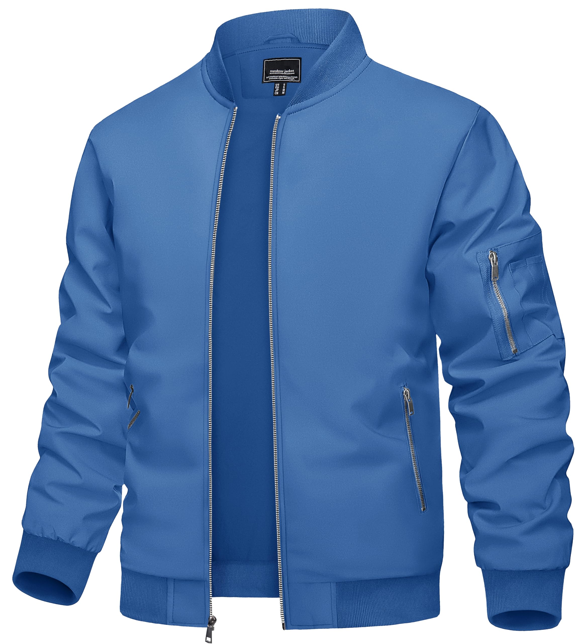 TACVASEN Men's Bomber Jacket Lightweight Casual Spring Fall Windbreaker Zip Up Coat with Pocket